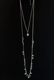 Pearl Droplets Multi Layered Necklace Silver /38=